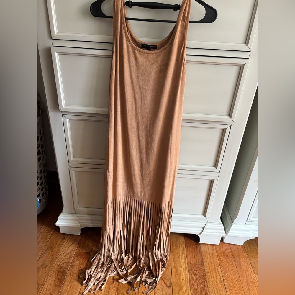 Elegant Tan Fringe Skirt